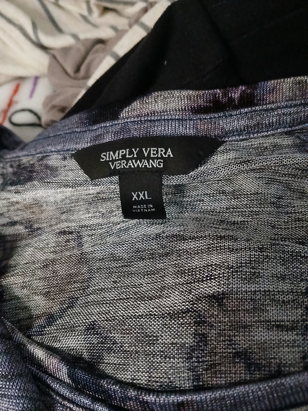 Simply Vera Vera Wang Men's Heathered Black Crew Neck Tee